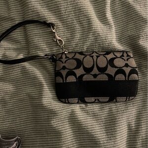 Coach Black and Tan Wristlet